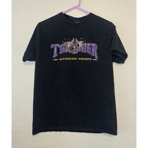 Thrasher Magazine FORTUNE LOGO Skateboard T Shirt BLACK Medium Grunge punk